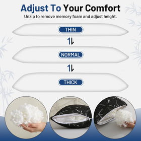 Primesoft full body pillow in bed shows ideal alignment for side sleepers.