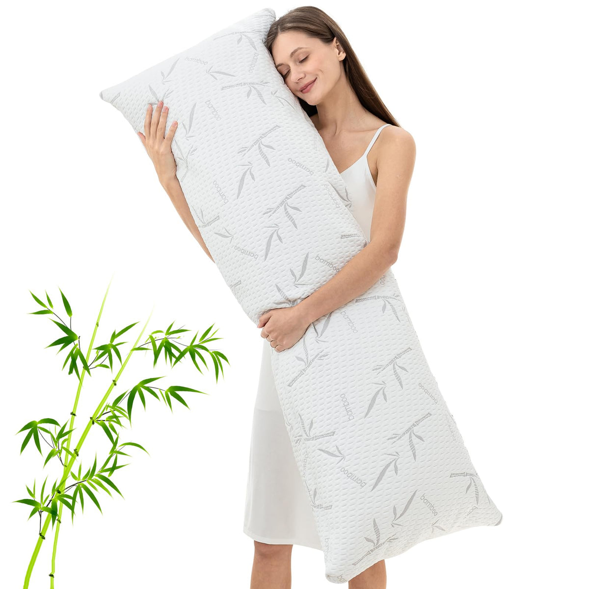 Primesoft memory foam full body pillow close-up showing contouring support