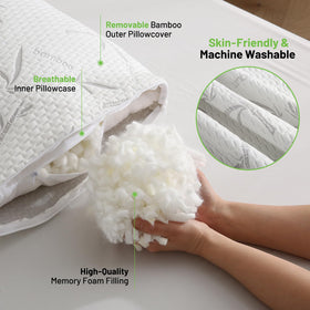 Primesoft full body pillow used by a side sleeper to ease neck and hip pressure
