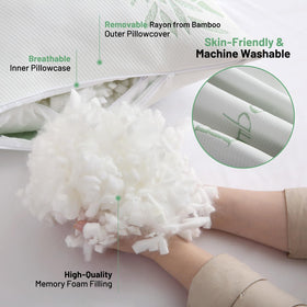 Primesoft green memory-foam pillow ideal for side sleepers and alignment.