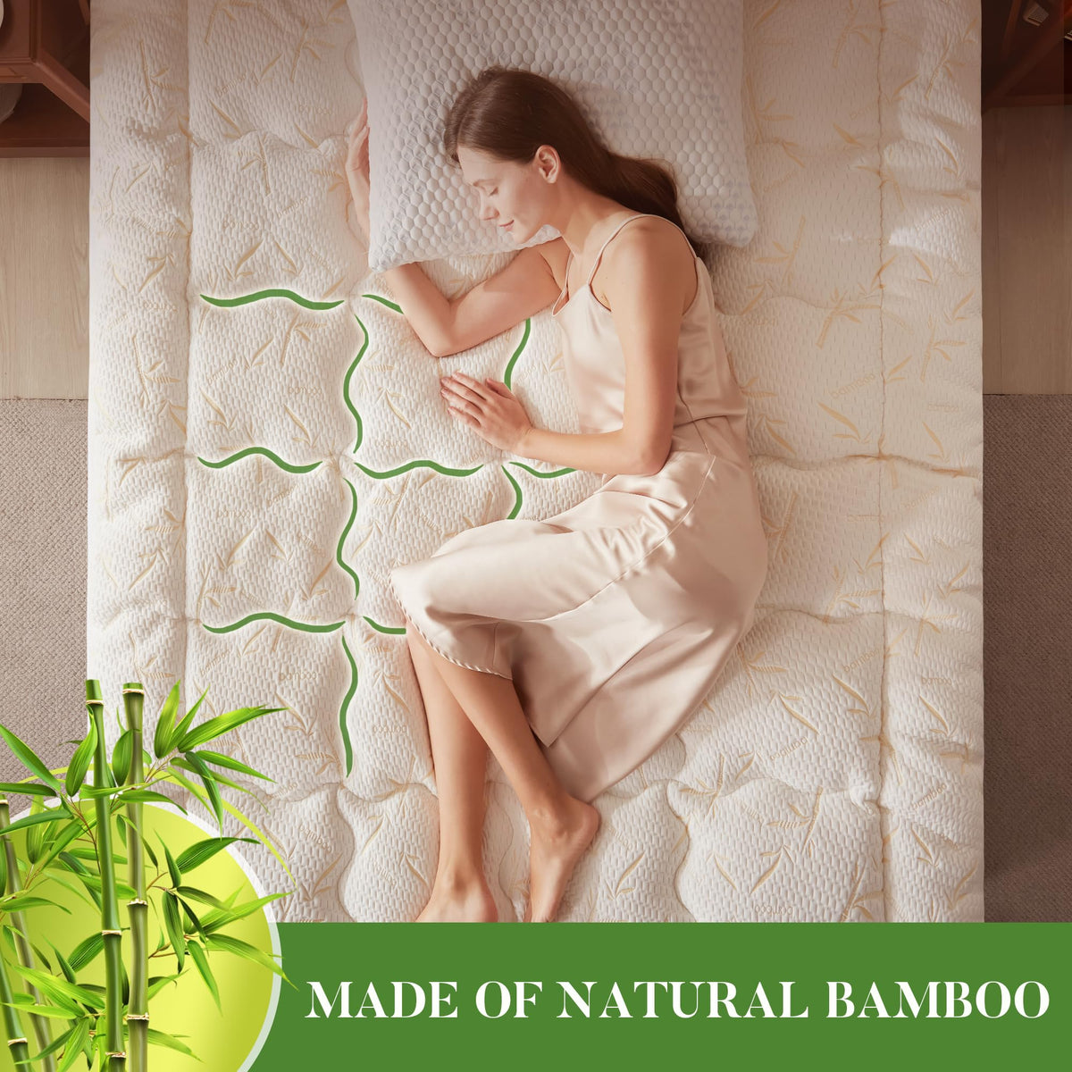 Primesoft pillow-top topper on a bed adds plush comfort.