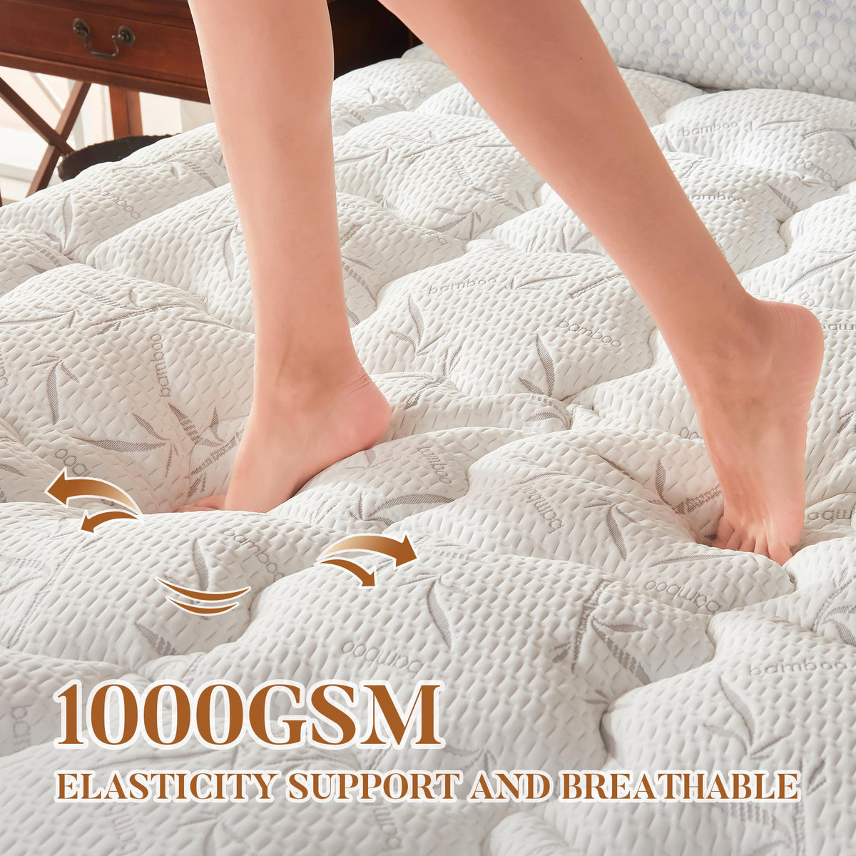 Primesoft breathable fabric close-up promotes airflow for cooler nights.
