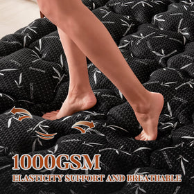 Primesoft black cover on topper adds sleek protection.