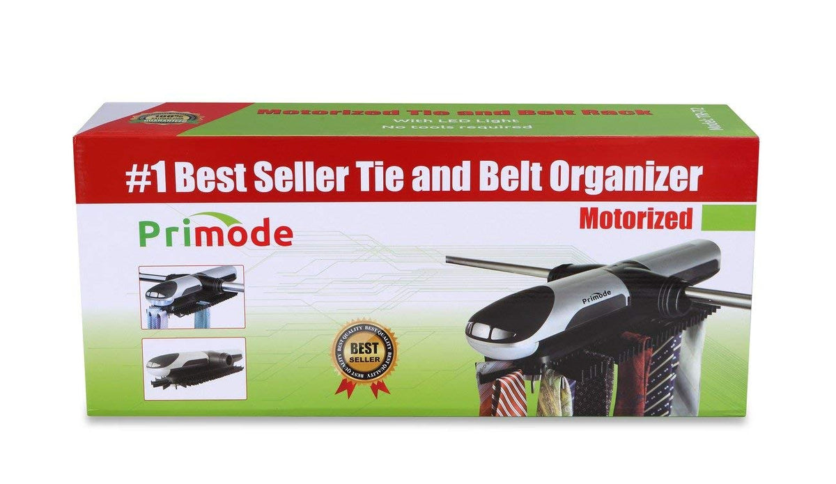 Primode belt rack holds eight belts for easy access