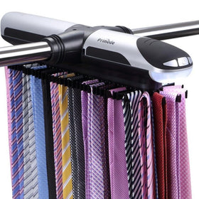 Primode motorized tie rack with LED light helps quick tie selection