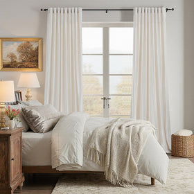 PRIMROSE thermal-lined velvet curtains ivory 84 inch close-up fabric texture.