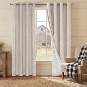 PrinceDeco natural linen curtains rust-resistant grommets support simple rod mounting