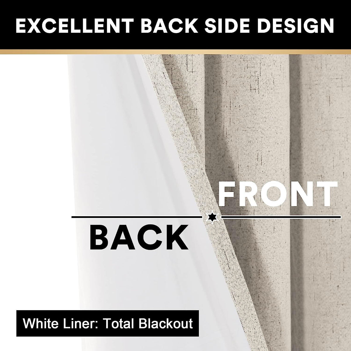 PrinceDeco natural linen curtains help reduce outside noise for a calmer room