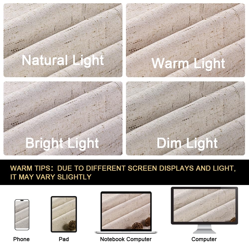 PrinceDeco natural linen curtains thermal insulation feature supports temperature control