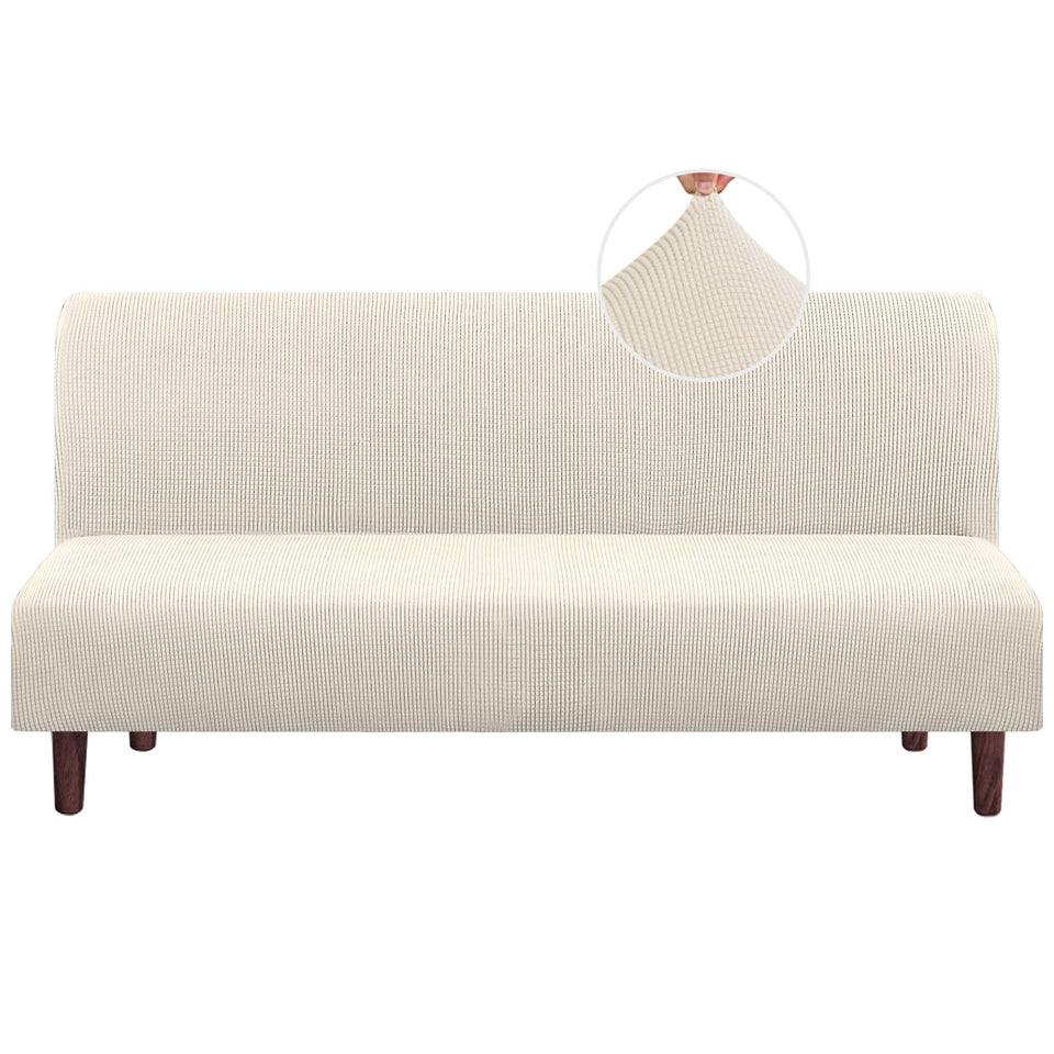 PrinceDeco stretch armless futon cover texture closeup showing durable fabric