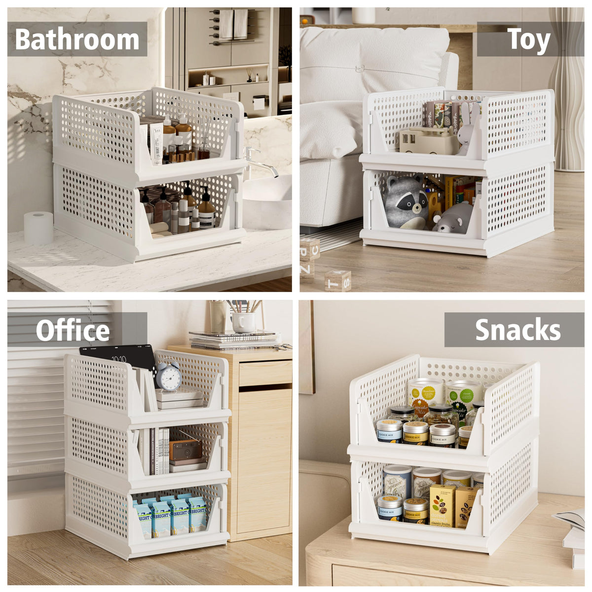 Proarea versatile closet organizers for wardrobes and laundry shelves.