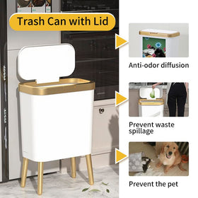 Procade 4-gallon trash bin fits compact spaces between toilet and cabinet