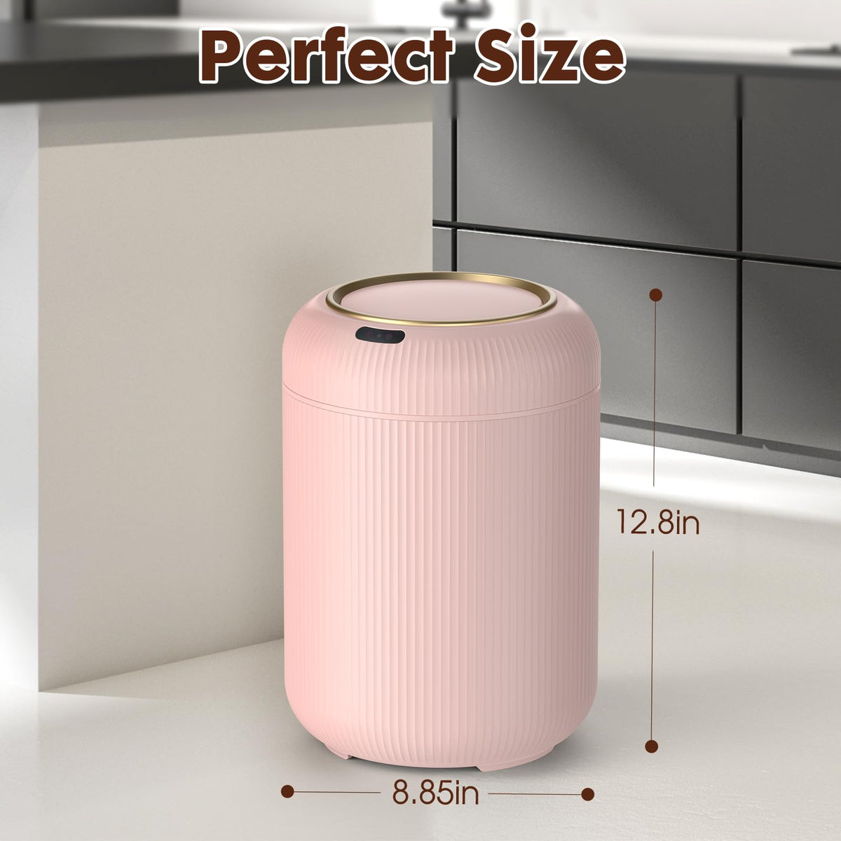 Procade battery-powered touchless bin operates without cords for convenient use.