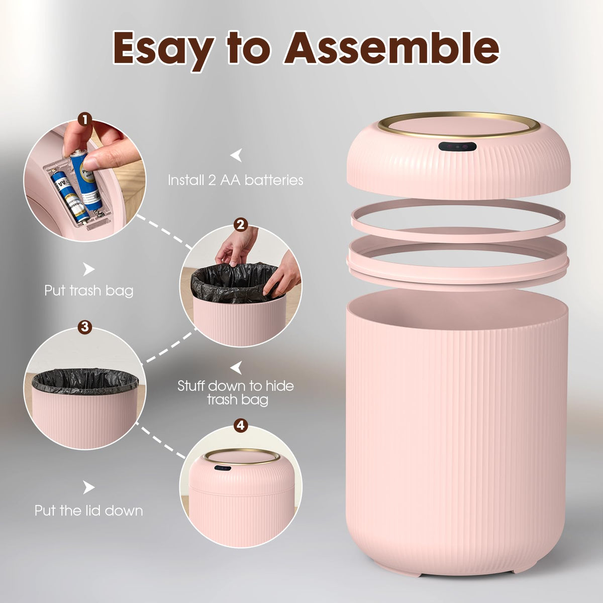 Procade compact multipurpose trash bin ideal for bathrooms, RVs, and small kitchens.