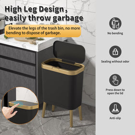 Procade four-gallon trash can provides practical capacity for daily use.