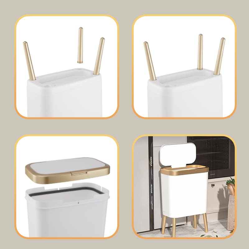 Procade narrow white trash bin complements decor while saving space