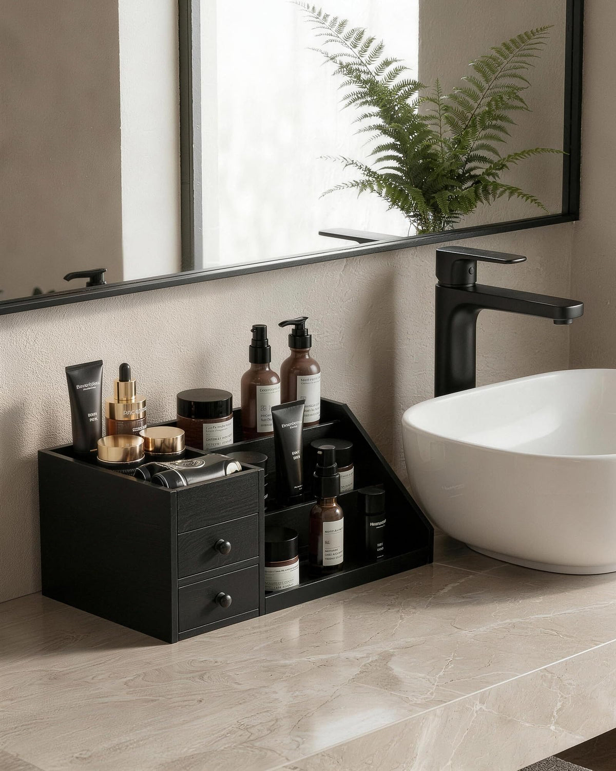 ProCase black finish complements modern dressers and vanity spaces