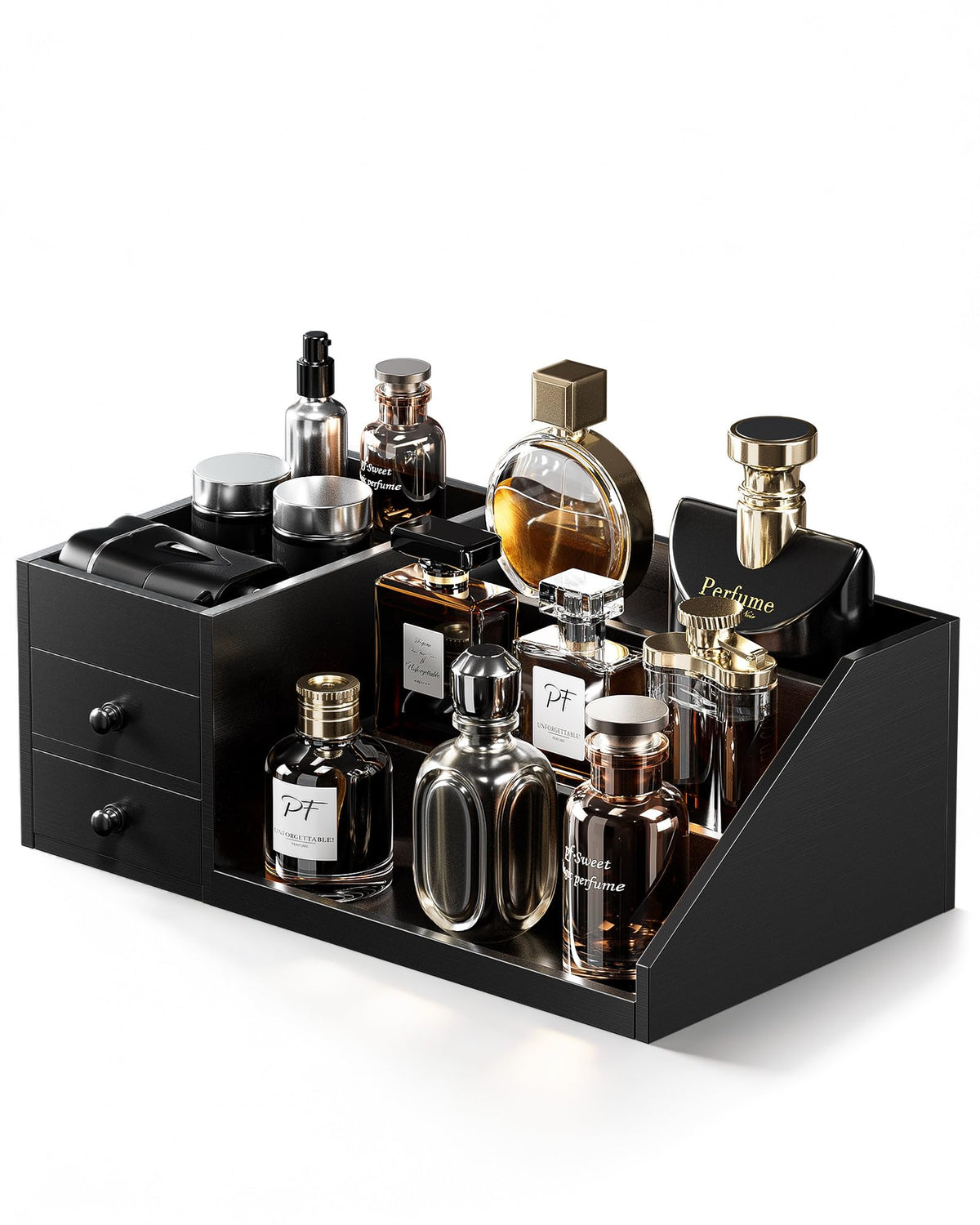ProCase wooden Cologne Organizer with three-tier ladder display for easy access