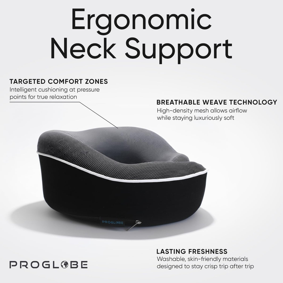 Proglobe 3D contoured eye mask blocks light for better rest.