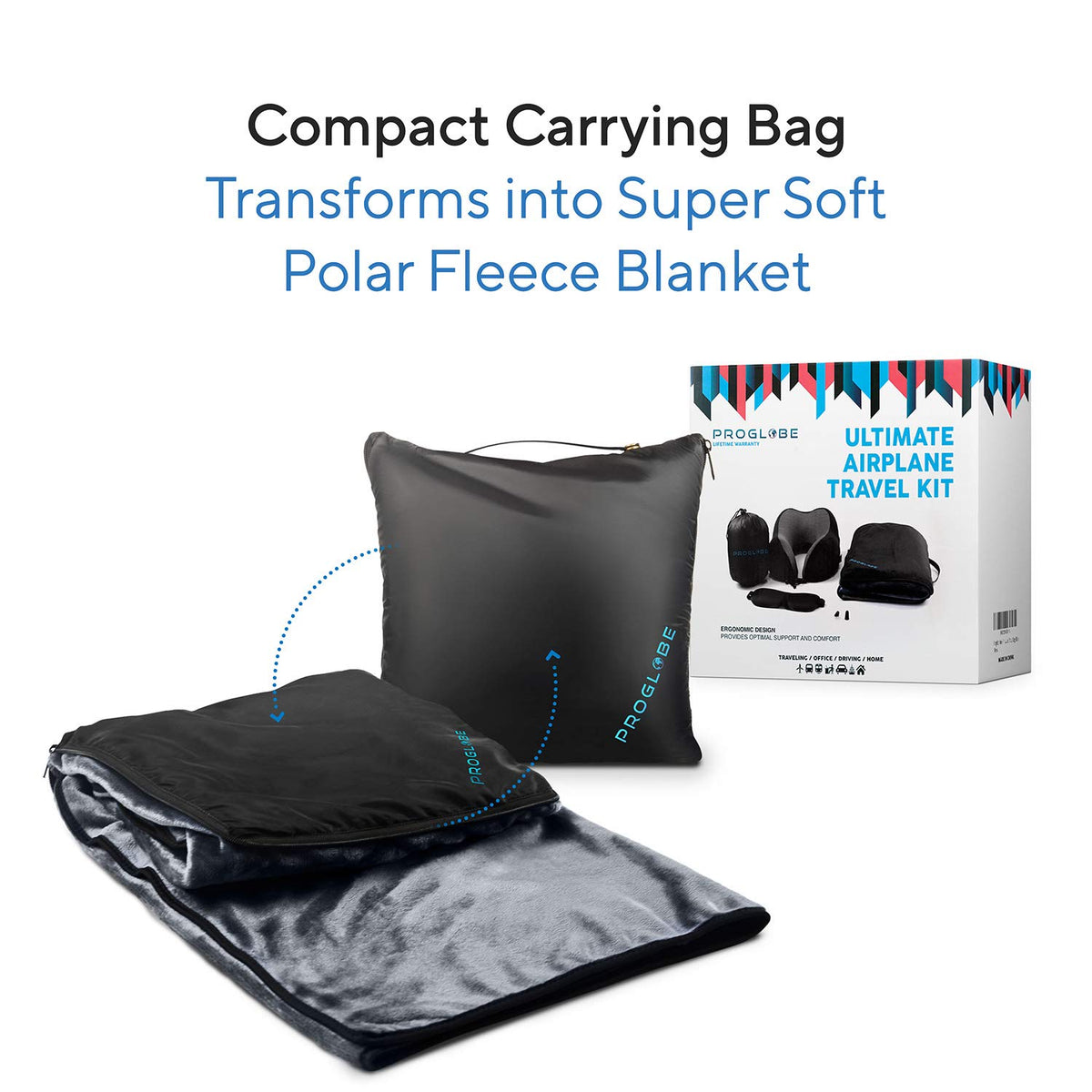 Proglobe carry bag doubles as a space-saving storage sleeve.