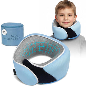 Proglobe Junior travel neck pillow front view showing ergonomic support for long trips