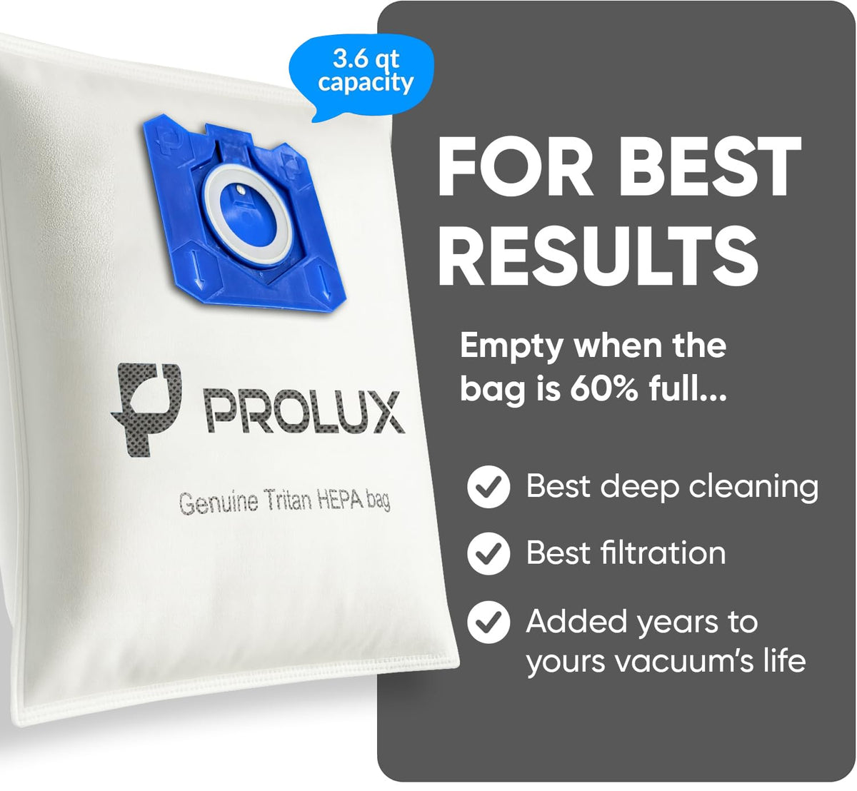 Genuine Prolux Tritan compatibility ensures exact fit and seal.