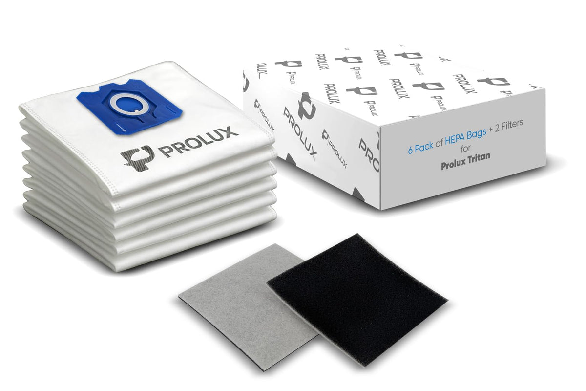 Prolux Tritan HEPA bags 6-pack in use, maintaining strong suction and airflow.