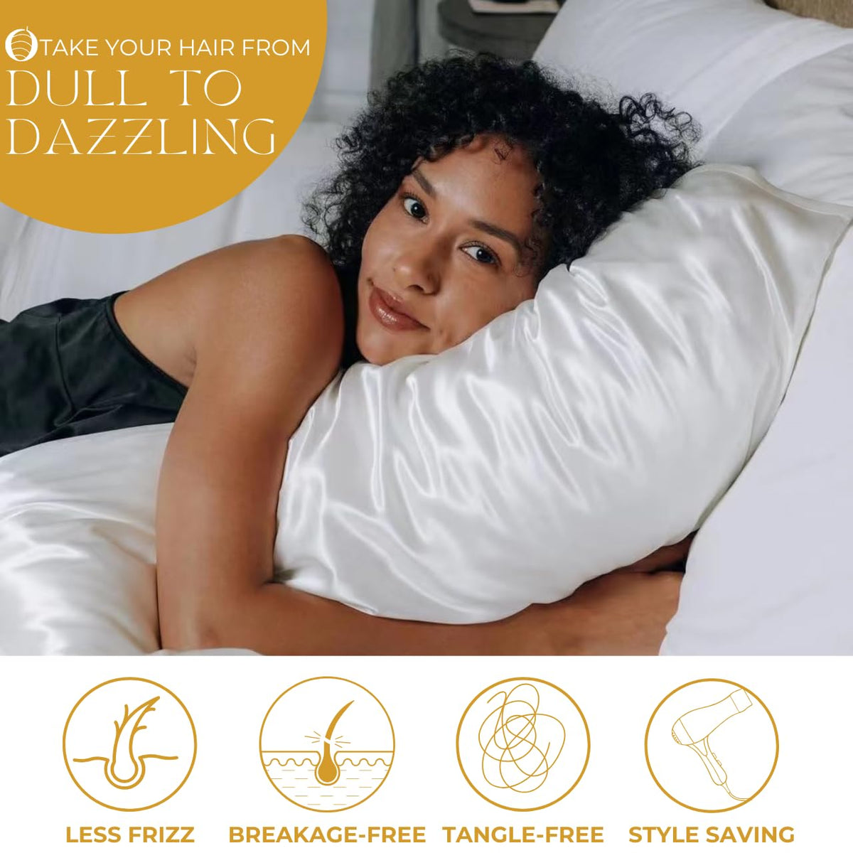 Promeed silk pillowcase white 3D weave texture highlights breathable, non-absorbent fabric