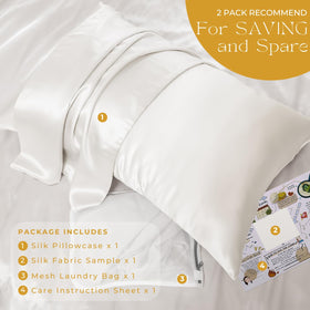 Promeed silk pillowcase white stitching detail signals durability and smooth surface