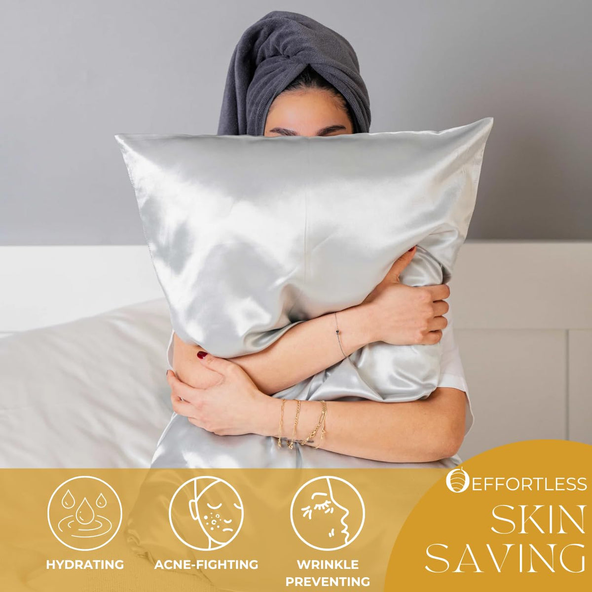 Promeed two sided silk pillowcase offers versatile comfort and easy care.
