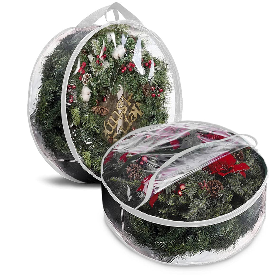 ProPik 30-inch clear wreath storage bag protects holiday decor