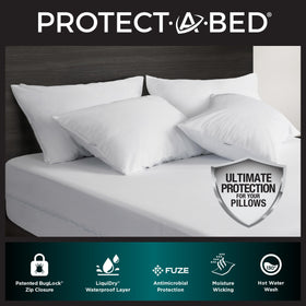 Protect-A-Bed AllerZip pillow protectors material close-up shows soft fabric