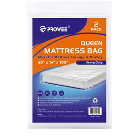 PROWEE 4Mil queen mattress bag covers a long mattress for secure moving