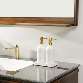 Prus Waso gold tray with anti-slip pads keeps dispensers steady.