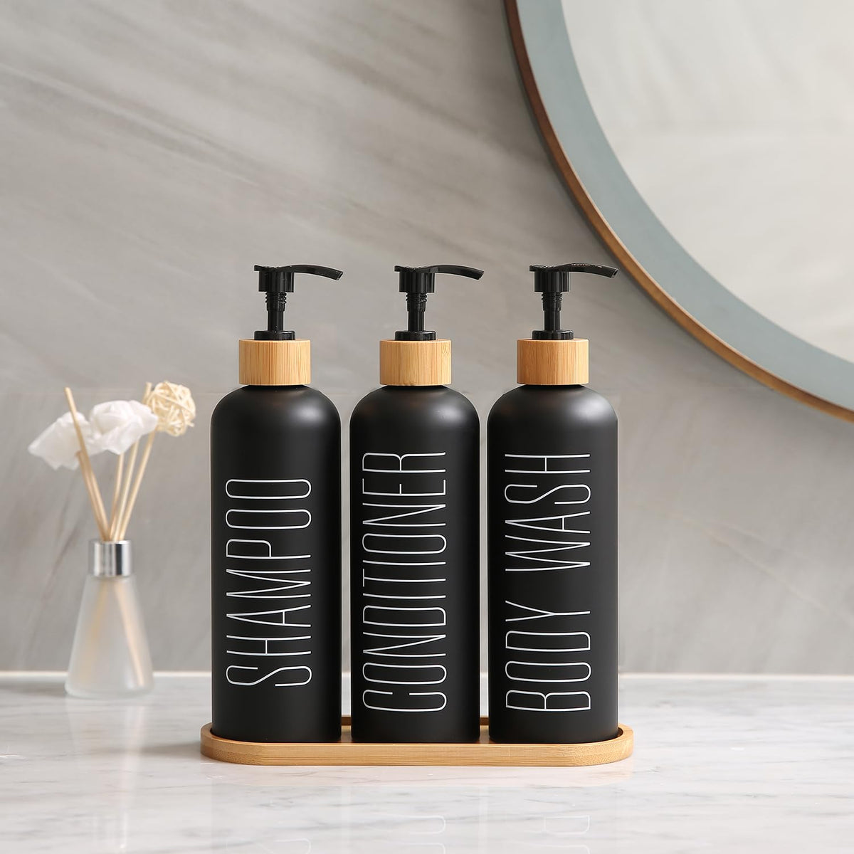 Prus Waso labeled SHAMPOO dispenser for easy guest use