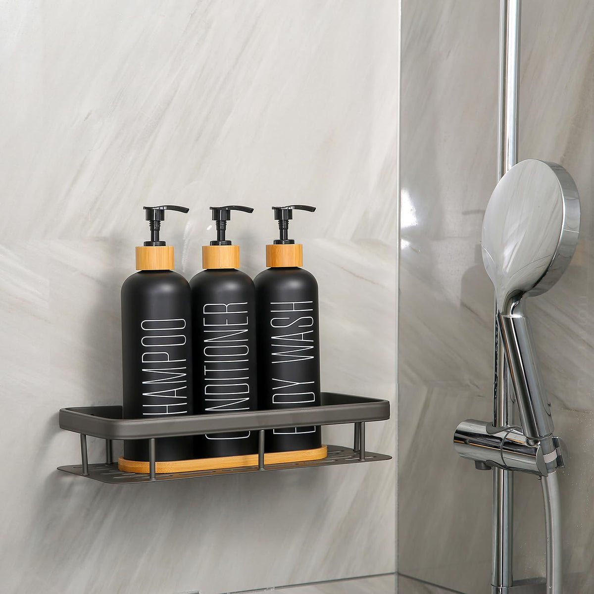Prus Waso tray with dispenser in a modern bathroom setting