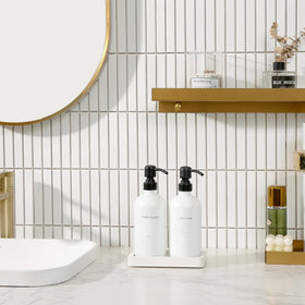 Prus Waso white lotion dispenser with pump, elegant and easy to use