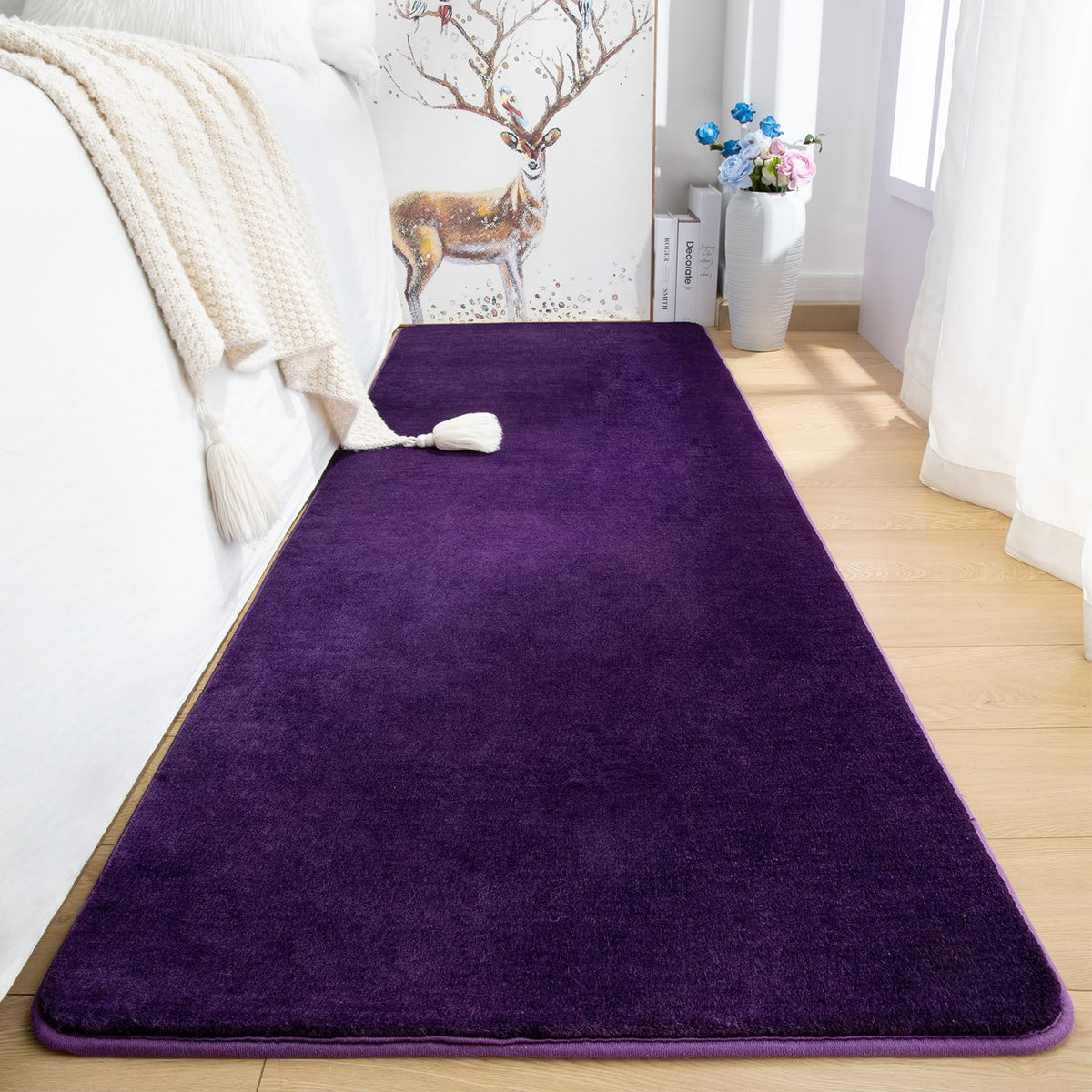 Przemy rug with non-slip bottom shown on floor, safer for kids.