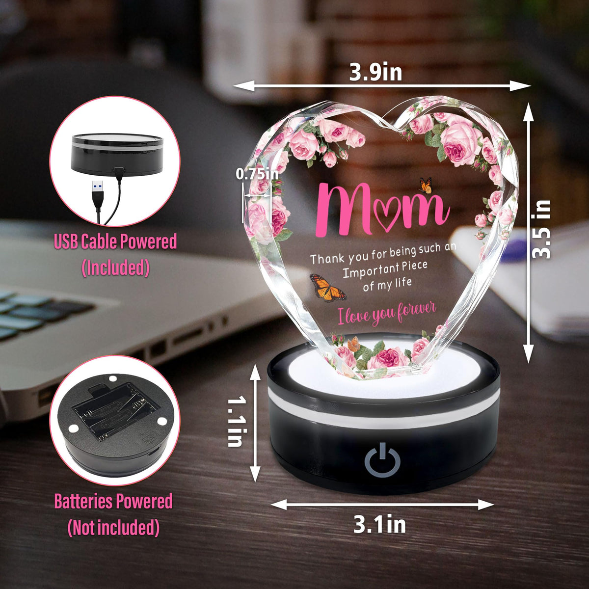 LED base with six color modes creates cozy ambiance