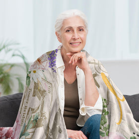 Psspotgj blanket 60x50 unfolded on bed demonstrates generous coverage for warmth.