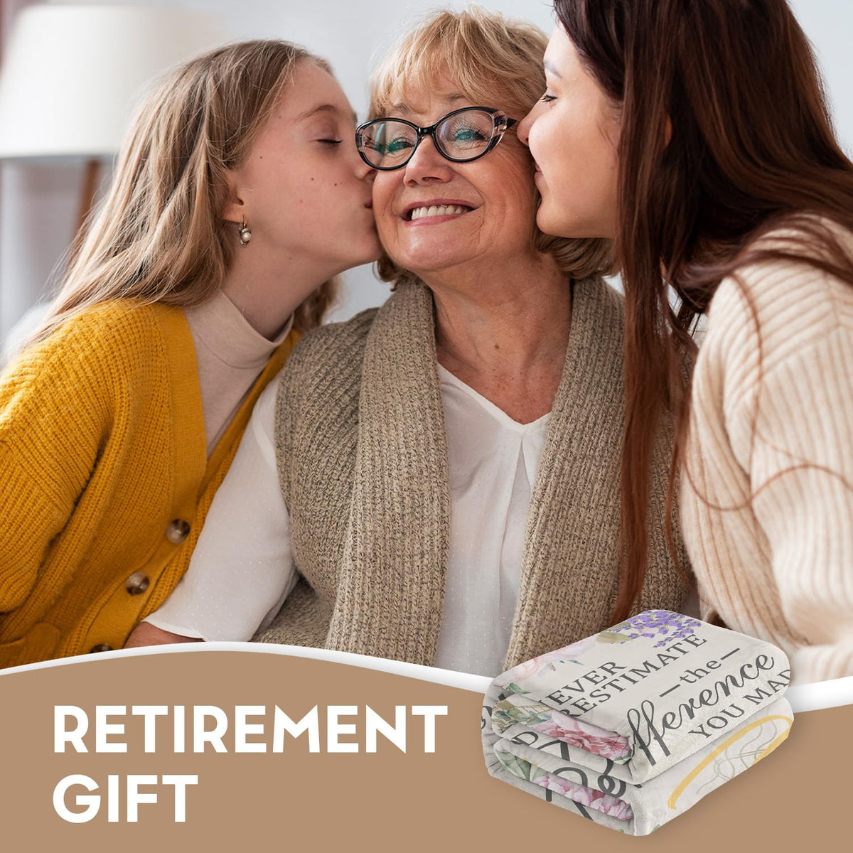 Psspotgj retirement gift for woman portrait suggests thoughtful acknowledgment and lasting keepsake.