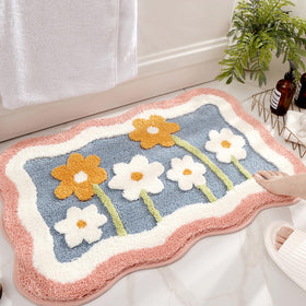 PTAEXCEL cute bath mat pink 32x20 for cozy, quick-dry feet