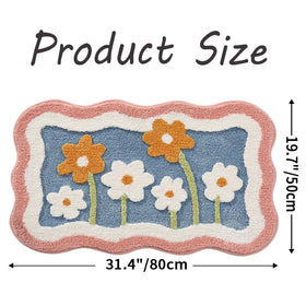 PTAEXCEL flower rug complements indoor decor and entryways