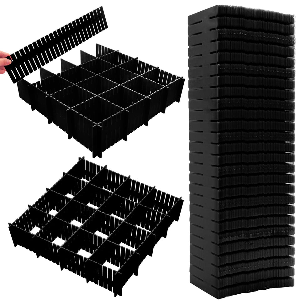 Ptanok 45-pack drawer dividers organize dressers and drawers for a neater space.