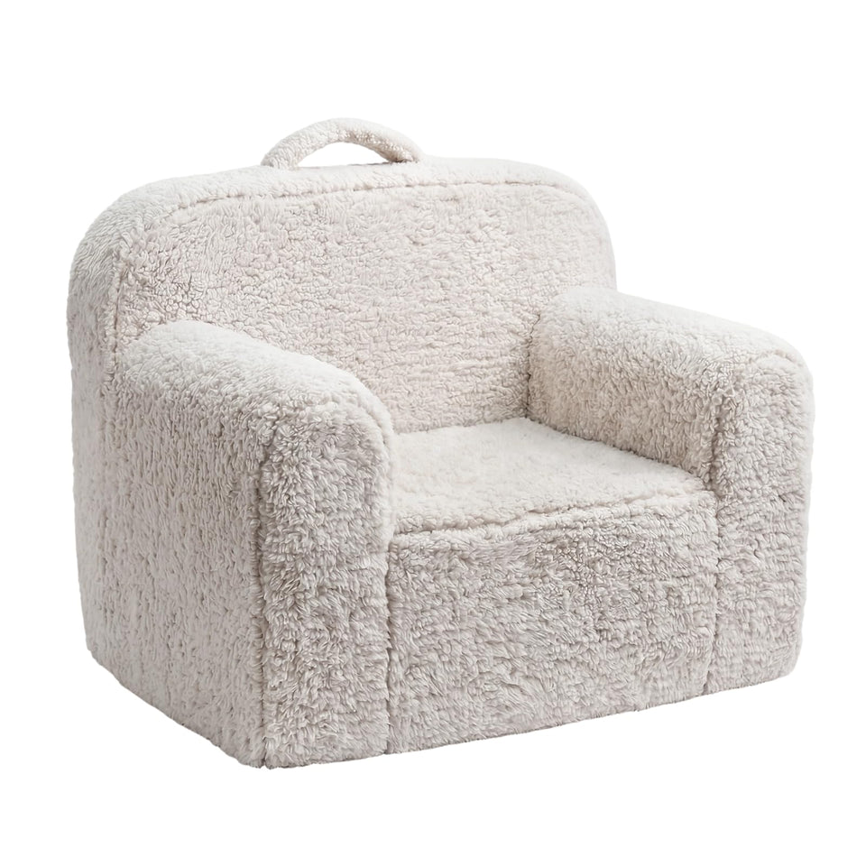 Pterying toddler chair with soft sherpa cover for cozy seating and long-lasting comfort.