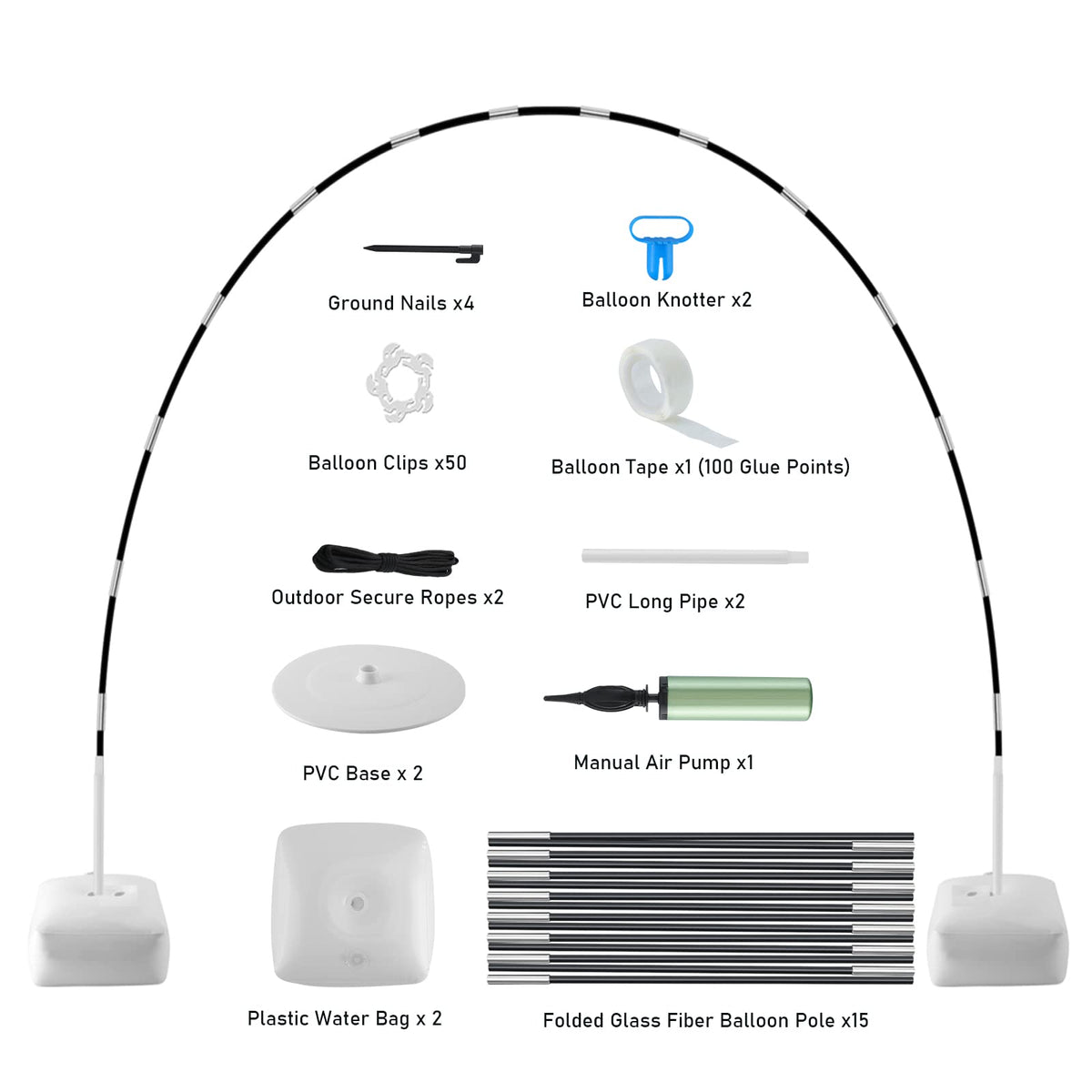 PTKISS Balloon Arch Kit versatile for weddings, graduations, birthdays