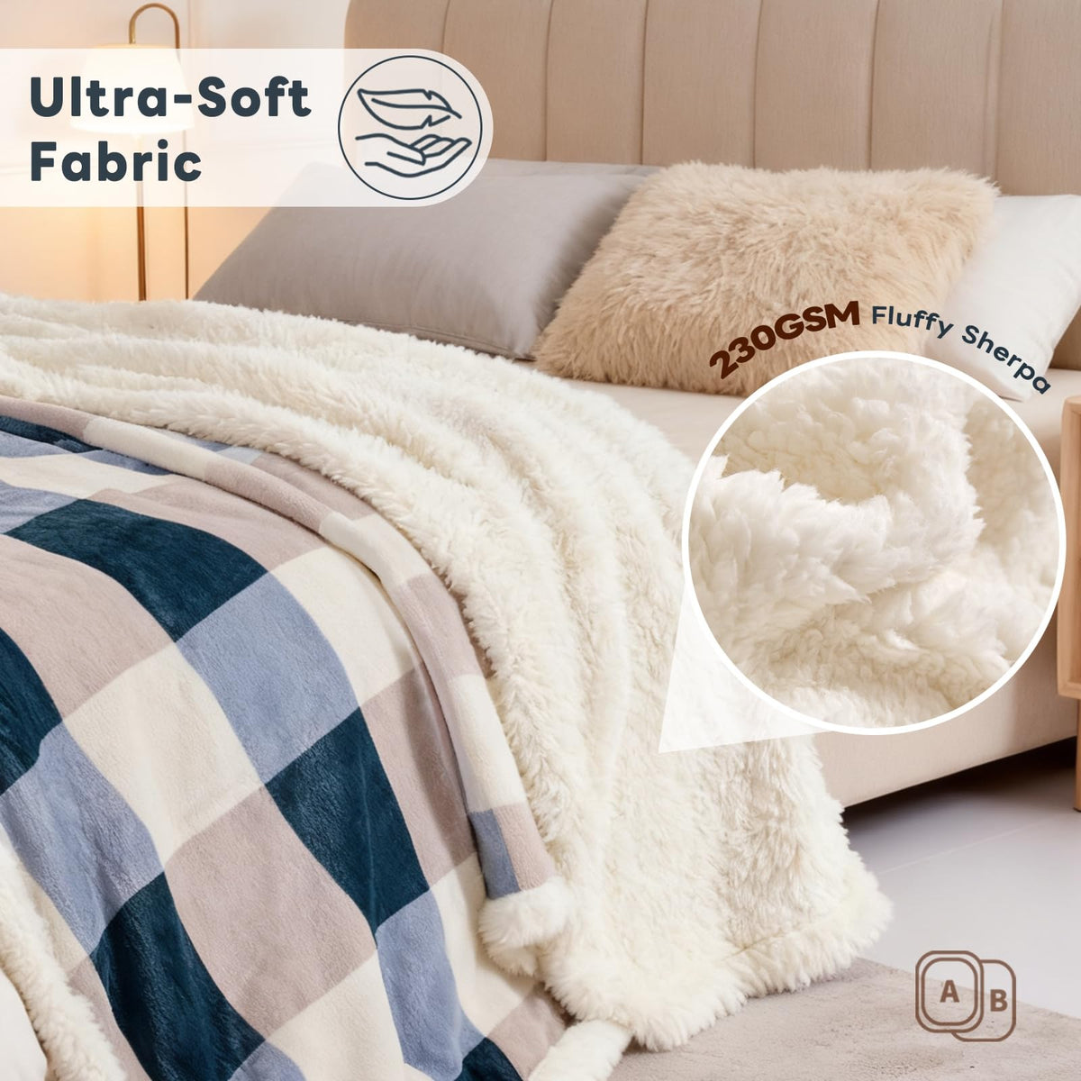 PU MEI 80x90 blanket is ideal for couch, bed, or outdoor use.
