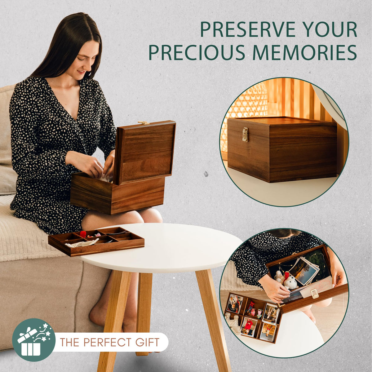 Public House interior dividers help organize jewelry, photos, and letters.