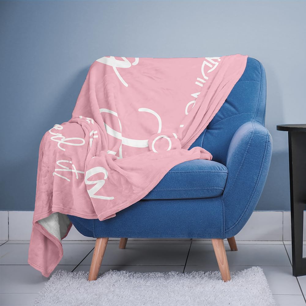 Pubrave healing blanket pink on chair offers everyday comfort and warmth.