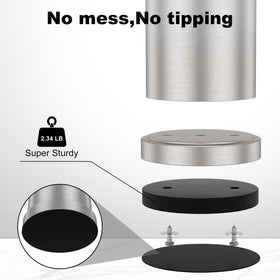 Weighted anti-tip base keeps the holder steady on the sink or counter